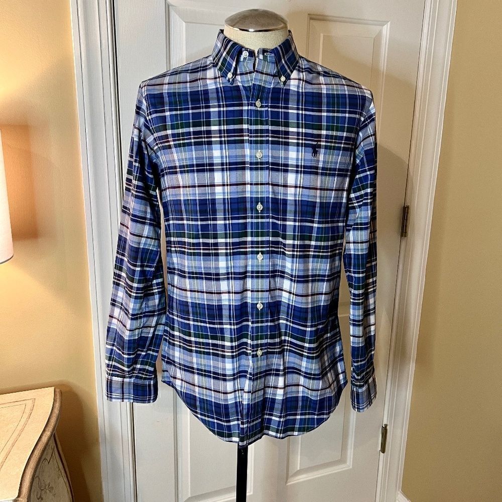 EUC Men's Ralph Lauren Classic Fit Performance Button Down Plaid Shirt MEDIUM